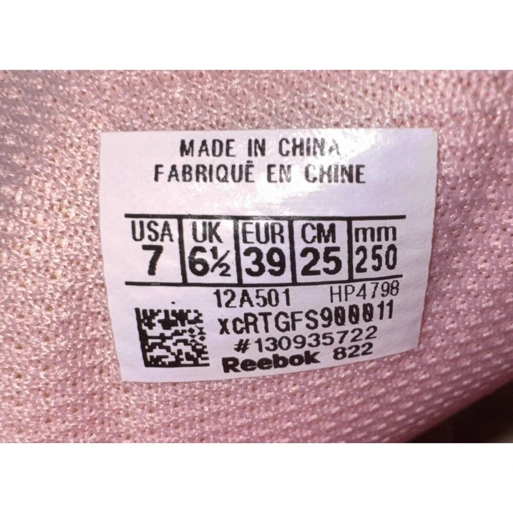 Reebok Equal Fit Kid`s  Running Shoes Girls Pink Slip On Size 7